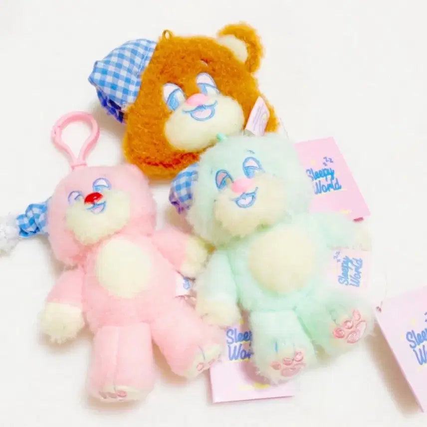 [BUNJANG] Neon Moon Sleepy Teddy Keychain Pink / 네온문 슬리피테디 키링 슬리피테디 인형키링 핑크 새상품