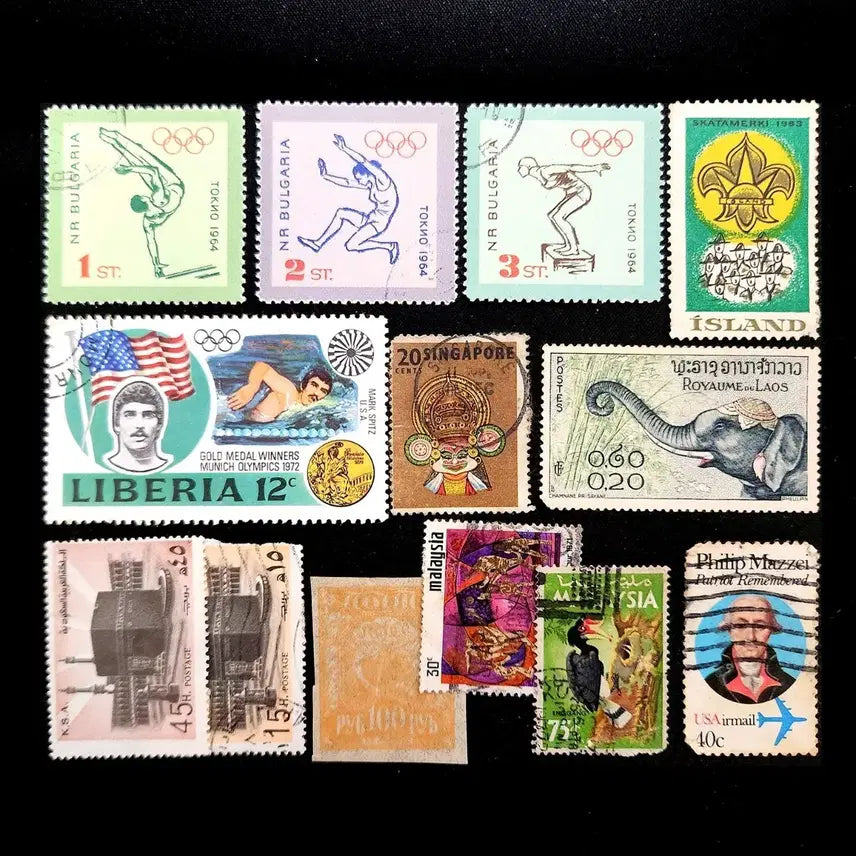 [BUNJANG] 13 Types of International Used Stamps / 해외 사용제 우표 13종
