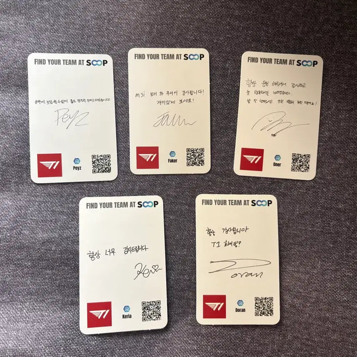 [BUNJANG] T1 Esports Team Photocard Set (5 Cards) / T1 티원 선수단 포토카드 5장 세트