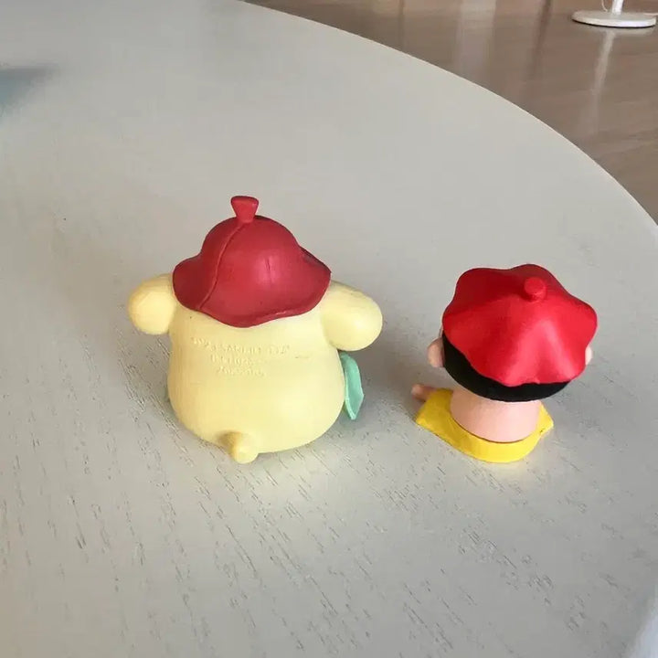 [BUNJANG] Crayon Shin-chan &amp; Pompompurin Sauna Gacha Figures Bundle Set / 2개) 짱구 사우나 가챠 산리오 폼폼푸린 일괄 판매