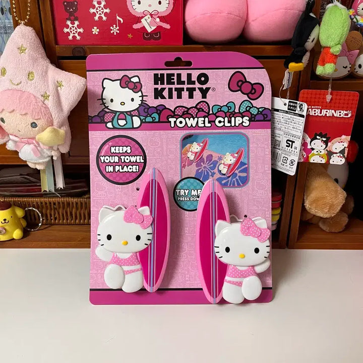 [BUNJANG] Vintage Hello Kitty Clip Set / 고전키티 키티집게 태닝키티 서핑키티 집게 클립