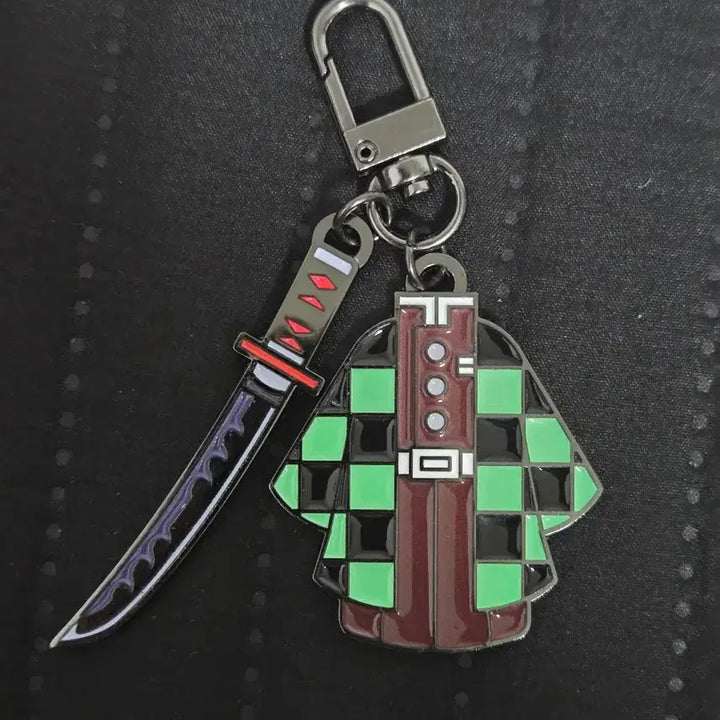 [BUNJANG] Demon Slayer Tanjiro Kamado Nichirin Sword Keychain / 귀멸의칼날 코스튬 일륜도 키링 탄지로