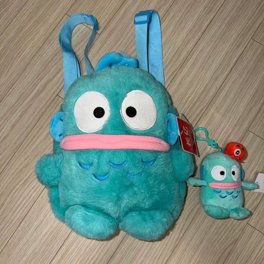 [BUNJANG] Sanrio Hangyodon Backpack Bag &amp; Sayuri Hangyodon Keyring Plush Bundle Set / 산리오 한교동 백팩 가방 + 사유리 한교동 키링 인형 일괄