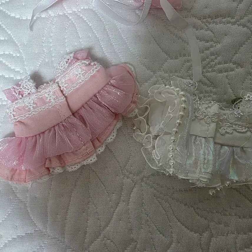 [BUNJANG] 10cm Doll Clothes Set - Dress &amp; Headpiece / 10cm 인형옷 헤드피스 드레스 일괄