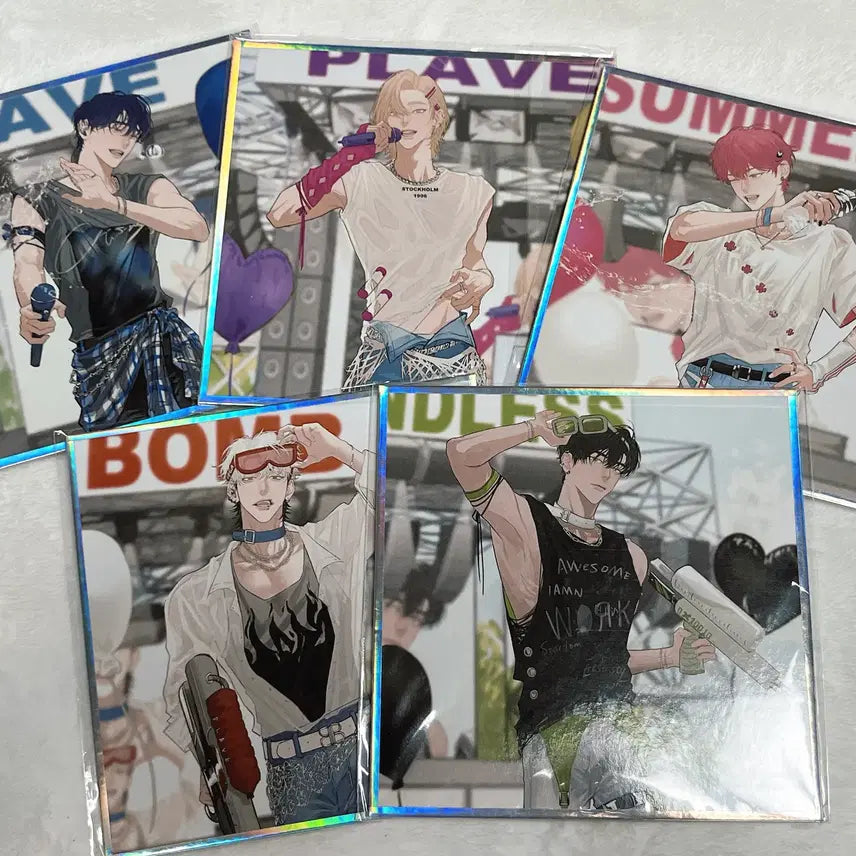[BUNJANG] PLAVE Kawai Waterbomb Art Card Set (5 Types Bundle) / 플레이브 비공굿 카와님 워터밤 색지 세트 (5종일괄)