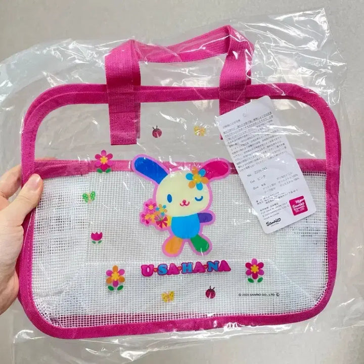 [BUNJANG] Sanrio Usahana Summer Transparent Limited Edition Beach Pool Bag (Hot Pink) / 산리오 우사하나 여름 투명 한정판 바닷가 물놀이 수영장 가방 (찐핑)