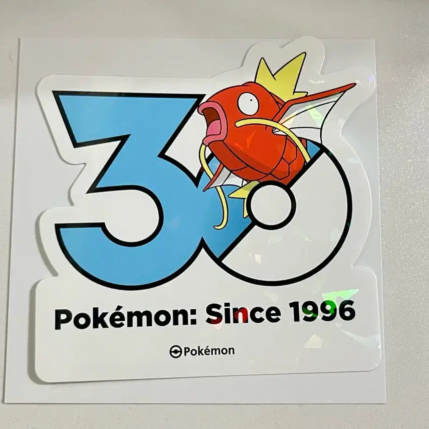 [BUNJANG] Pokemon 30th Anniversary Magikarp Logo Sticker / 포켓몬 30주년 로고스티커 잉어킹