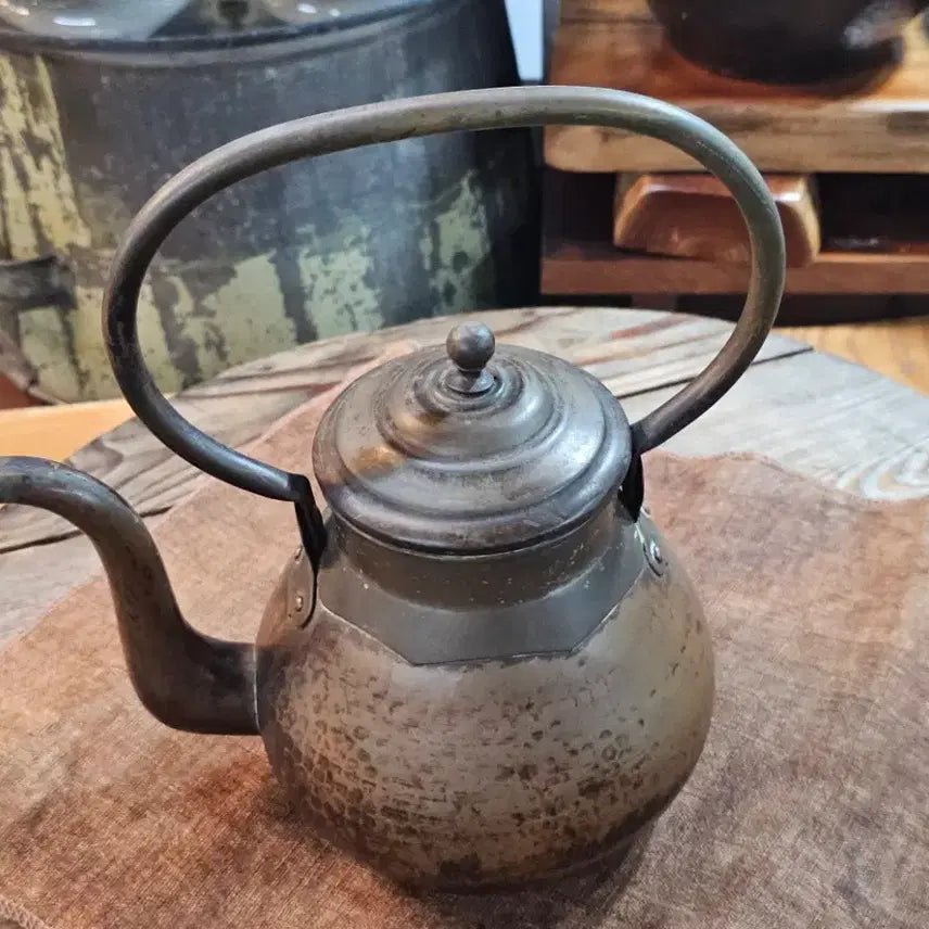 [BUNJANG] Antique Brass and Copper Spout Kettle / 앤틱. 방짜형 주전자.  (구리+동)  높28