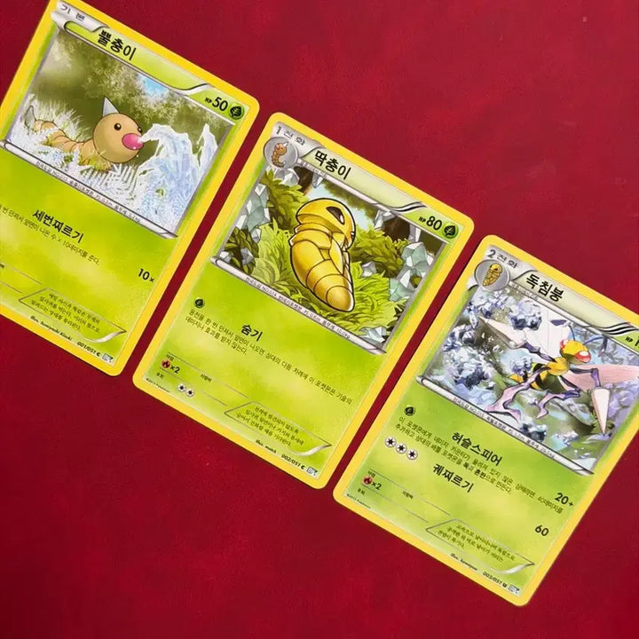 [BUNJANG] Pokemon BW Evolution Set Caterpie/Metapod/Butterfree 3-Card Bundle / 포켓몬 고대 카드 딱충이/독침봉/뿔충이 BW 진화세트 3장