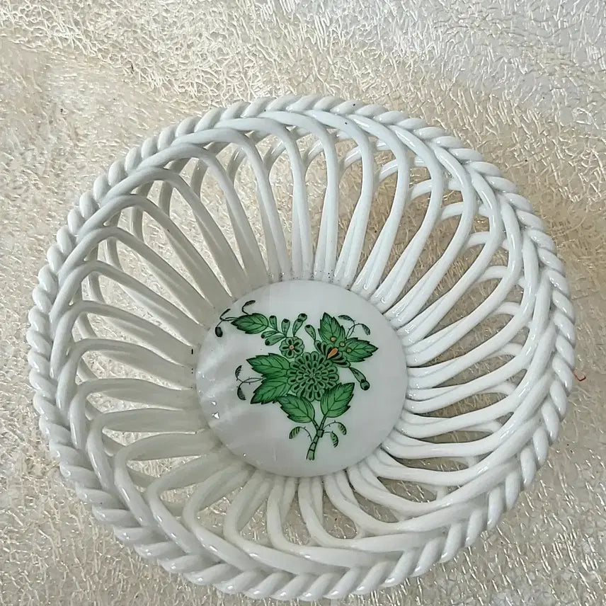 [BUNJANG] Herend Green Apacai Reticulated Bowl / 헤렌드 그린아포니 투각 볼