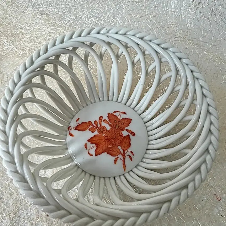 [BUNJANG] Herend Apponyi Orange Openwork Bowl / 헤렌드 오렌지아포니 투각 볼