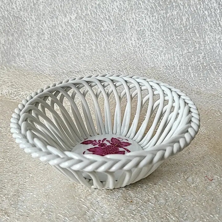 [BUNJANG] Herend Pink Apponyi Reticulated Bowl / 헤렌드 핑크아포니 투각 볼