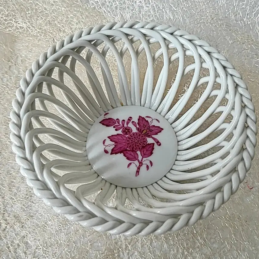[BUNJANG] Herend Pink Apponyi Reticulated Bowl / 헤렌드 핑크아포니 투각 볼