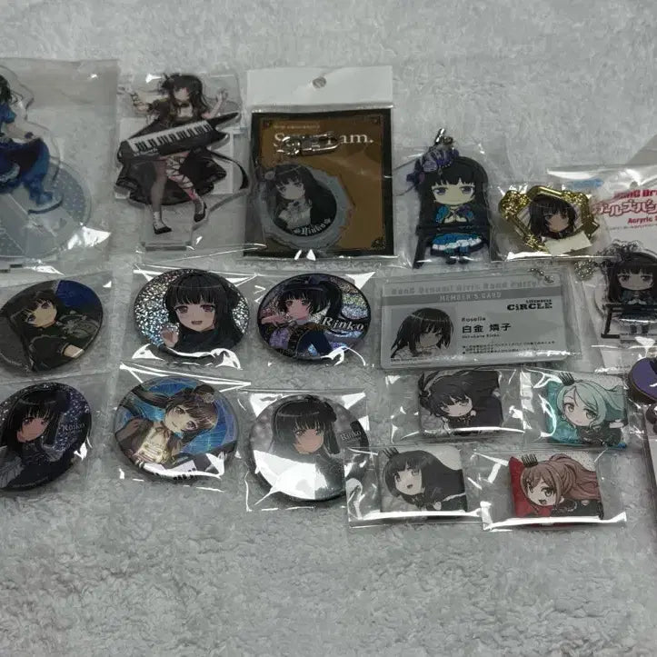 [BUNJANG] BanG Dream! Roselia Rinko Badge &amp; Acrylic Bundle Set / 뱅드림 로젤리아 린코 굿즈 일괄 판매