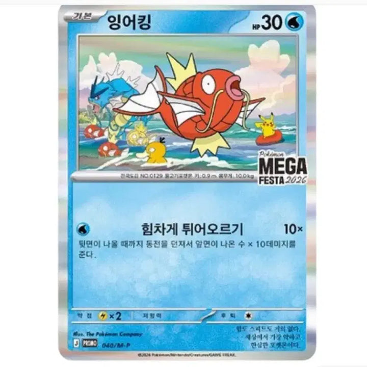 [BUNJANG] Pokemon Magikarp Promo Card / 포켓몬 메가페스타 잉어킹 프로모 카드