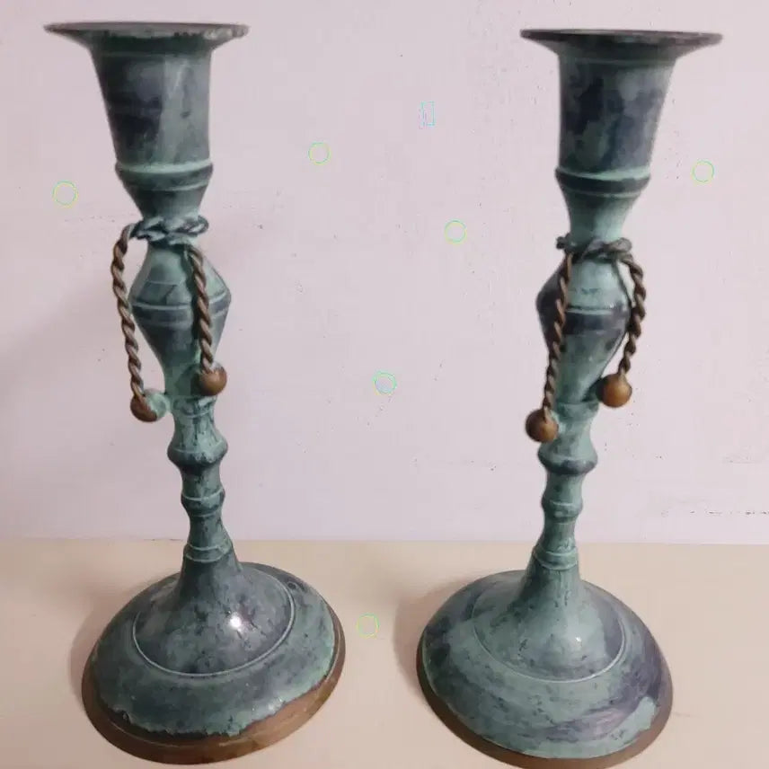 [BUNJANG] Vintage Antique Bronze Candlestick (2 pieces) / 빈티지한 엔틱 청동촛대 2구일괄