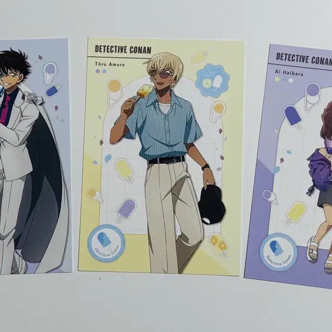 [BUNJANG] Detective Conan Ice Candy Illustration Postcard Set (3 Types) / 명탐정코난 아이스캔디 일러스트 엽서 3종일괄