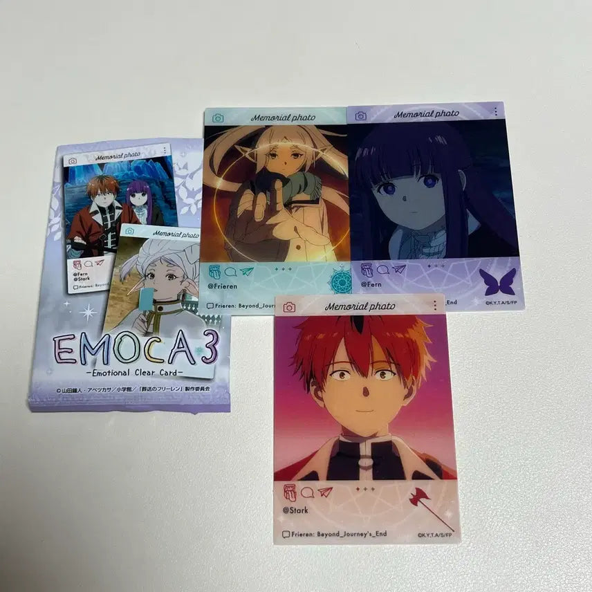 [BUNJANG] Sousou no Frieren Emoca Card Set - Fern &amp; Stark / 장송의 프리렌 에모카 emoca 3탄 메모리얼 클리어카드 페른 슈타르크