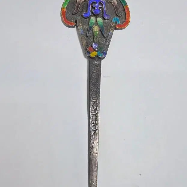 [BUNJANG] Vintage Eunjilbo Lee Bangja Hairpin Set with Taegeuk Pattern Silver Hairpin / 은칠보 이방자 뒤꼿이.태극무늬은비녀.2점