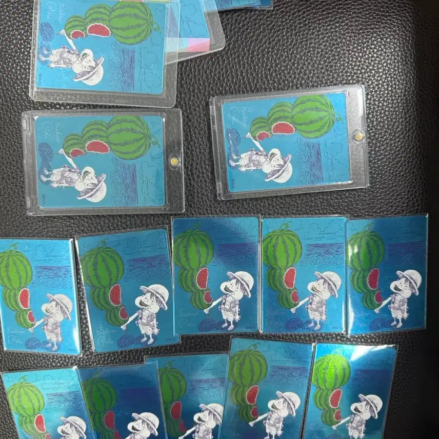 [BUNJANG] One Piece Watermelon Luffy Oda Signed Card Set (17 cards) / 원피스 수박루피 오다싸인 카드 판매합니다 (17장)