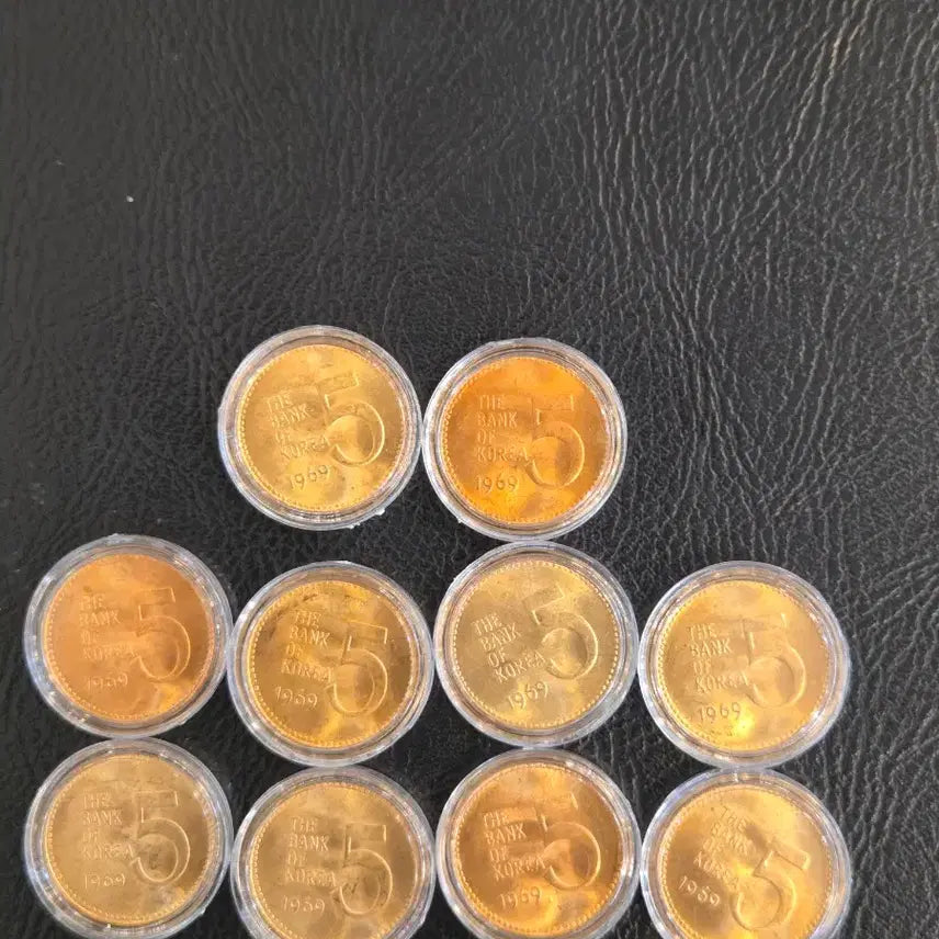 [BUNJANG] 1969 5 Won Copper Uncirculated Coins (10-Piece Bundle) / 1969년 5원 적동 미사용주화 10개 일괄 판매합니다
