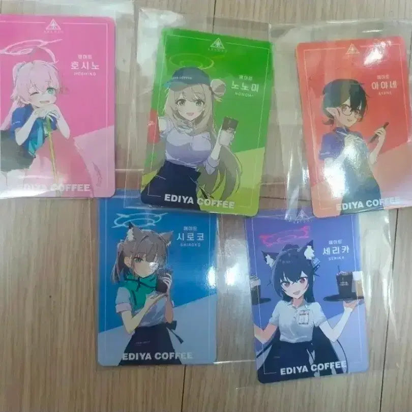 [BUNJANG] Blue Archive Ediya Collaboration Photocard Bundle (5 pcs) / 블루아카이브 이디야 콜라보 포토카드 5장 일괄
