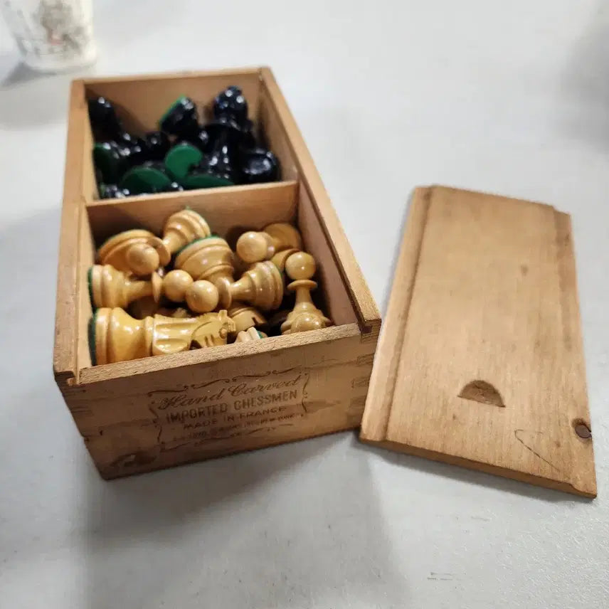 [BUNJANG] French Handmade Wooden Chess Set / 프랑스 나무 핸드메이드 체스 미국 뉴욕으로 수출한 프랑스체스