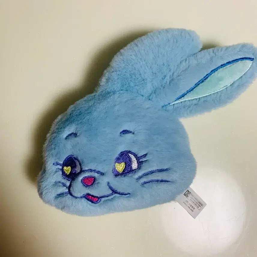 [BUNJANG] NewJeans Fluffy Bunny Plush Keychain Blue / 뉴진스 토끼 인형 플러피 키링 파랑