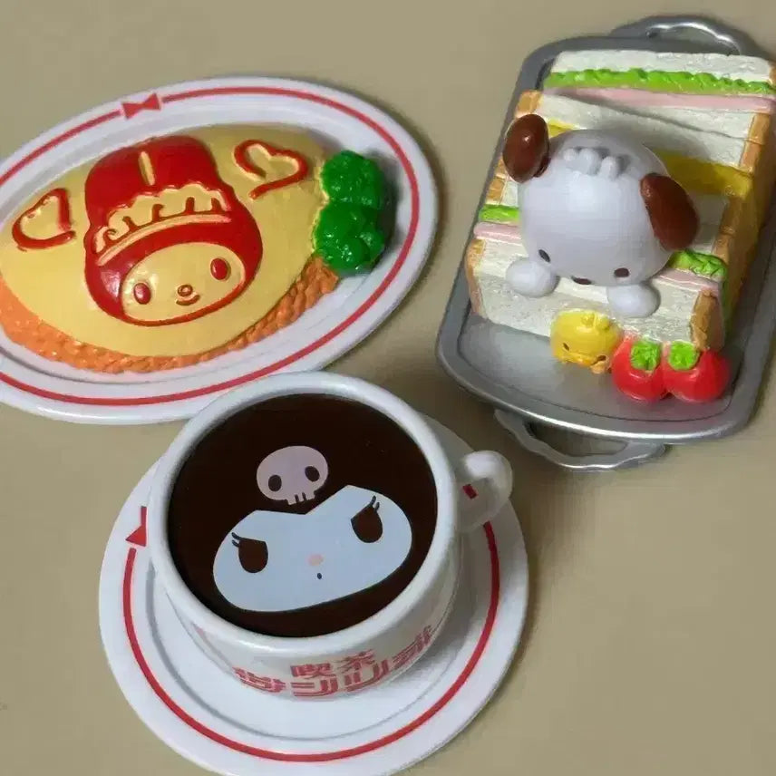 [BUNJANG] Sanrio Kit-sa Miniature Food Set Bundle / 산리오 킷사 리멘트 일괄 산리오 가챠 포챠코 쿠로미 마이멜로디