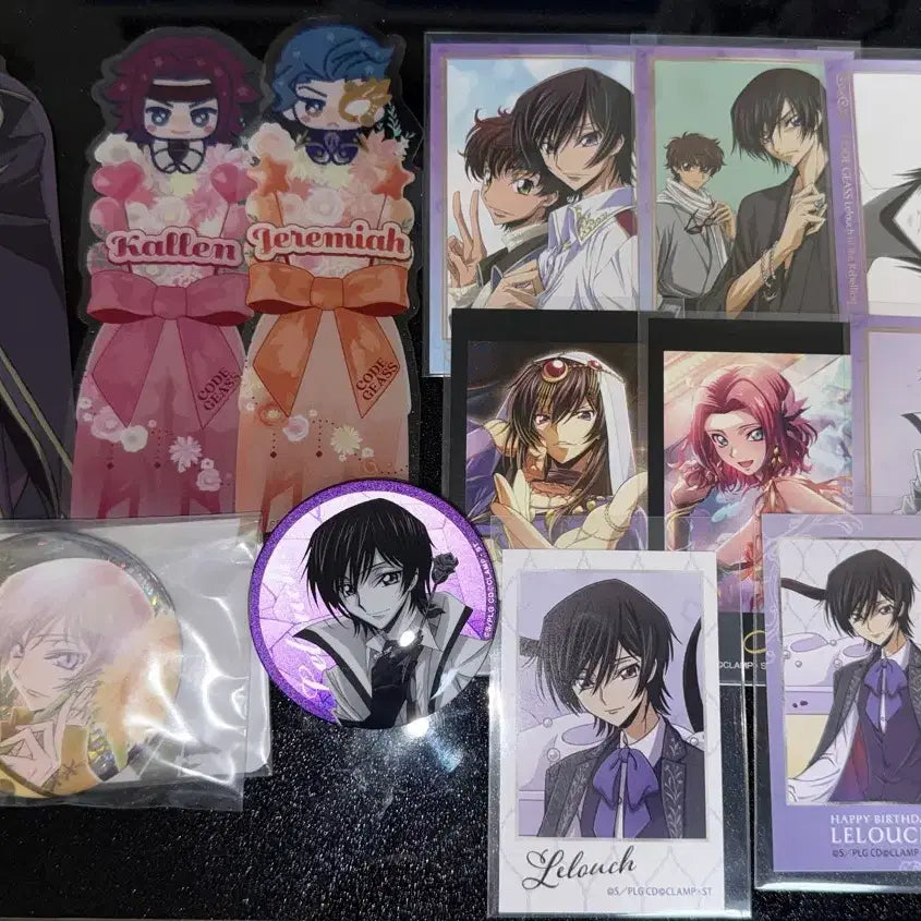 [BUNJANG] Code Geass Lelouch Suzaku Karen Card Can Badge Set / 코드기어스 를르슈 스자쿠 카렌 카드 캔뱃지 양도