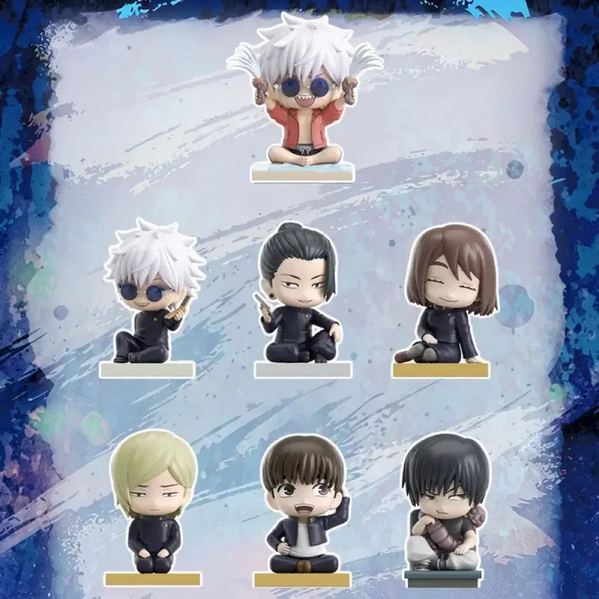 [BUNJANG] Jujutsu Kaisen EAKI Sitting Mini Figures (Gojo, Geto) Bundle Set / 주술회전 EAKI 시팅 미니 피규어 (일괄판매 고죠, 게토)