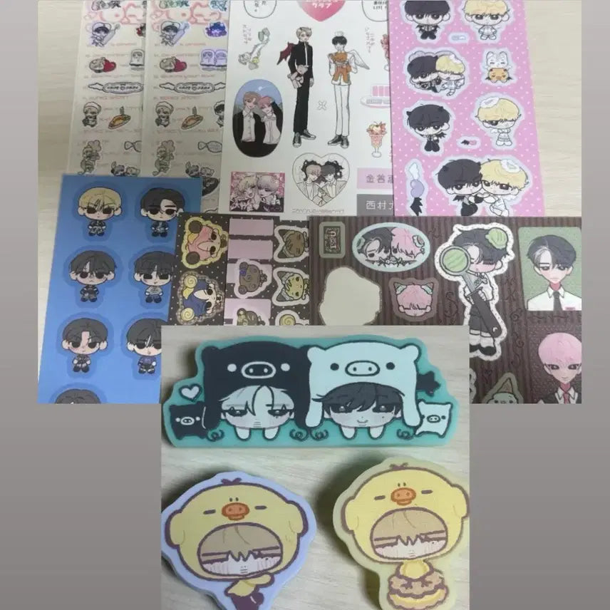 [BUNJANG] ENHYPEN Sunoo &amp; Ni-ki Sticker Set Bundle / (일괄) 엔하이픈 선키즈 닠선 니키 선우 스티커 집게 양도 햄해미 와사