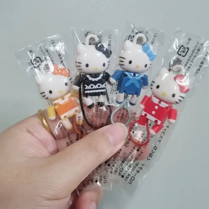 [BUNJANG] Bundle Lot Vintage Hello Kitty Bendable Arm/Leg Dangling Kitty Keyring Strap Set / 일괄 고전 키티 벤더블 팔 다리 구불거리는 키티 키링 키티스트랩