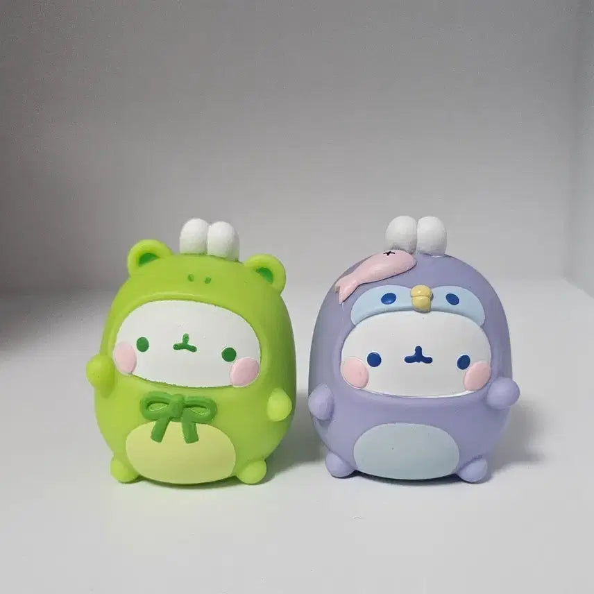 [BUNJANG] Molang Figure Set - Penguin and Frog / 몰랑이 피규어 세트 동물 펭귄 개구리