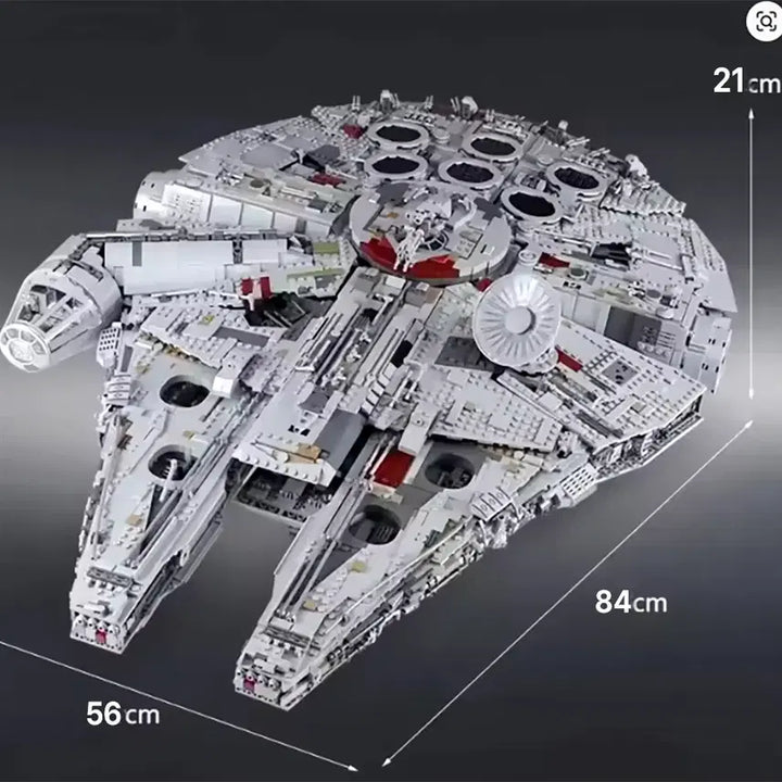 [BUNJANG] LEGO Compatible Millennium Falcon 8445 Pieces with Stand, Remote Control, Sound, and Lights / 스타워즈 밀레니엄팔콘 호환레고 8445피스 거치대 리모컨 사운드 라이트키