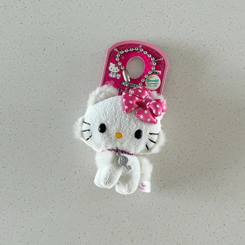[BUNJANG] Vintage Sanrio Hello Kitty Pink Polka Dot Mini Mascot Doll / 고전 챠미키티 핑크 땡땡이 초소형 마스코트 인형