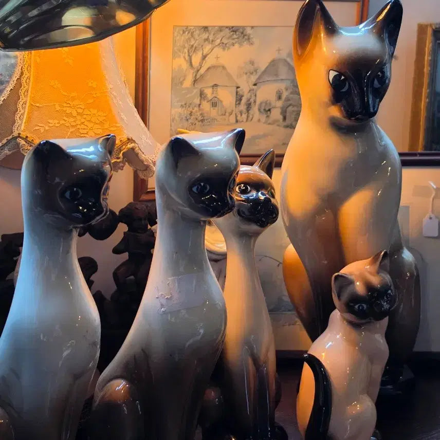 [BUNJANG] British Vintage Siamese Cat Figurine / 영국 빈티지 샴고양이 오브제들