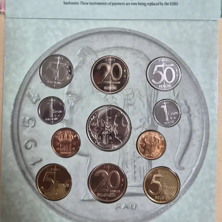 [BUNJANG] 2001 Belgium Franc Farewell Commemorative Coin Set / 2001 벨기에 프랑 고별 기념 주화 세트