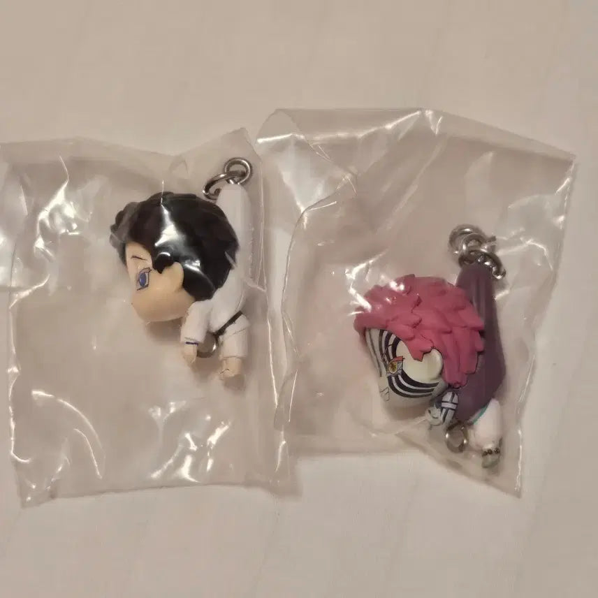 [BUNJANG] Demon Slayer Connecting Mascot Gacha Figure - Akaza &amp; Hakuji Bundle Set / (일괄) 귀멸의칼날 귀칼 대롱 연결 마스코트 가챠 피규어 고리형 - 아카자 하쿠지