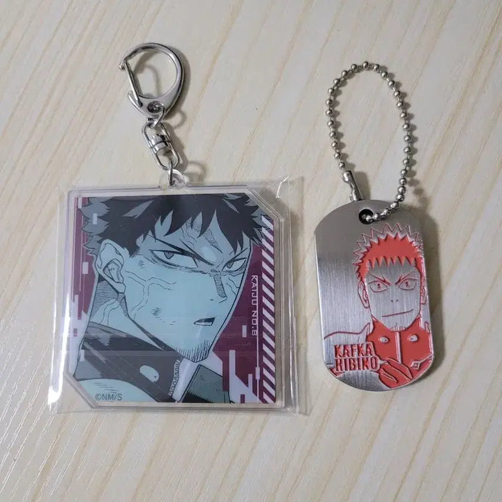 [BUNJANG] Kaiju No. 8 Kafka Metal Charm Dog Tag, Original Art Acrylic Keychain Bundle Set / 괴수 8호 카프카 메탈 참 군번줄, 원화 아크릴 키링 일괄
