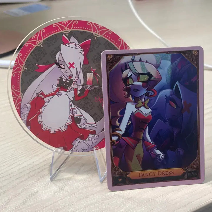 [BUNJANG] Hazbin Hotel Baggy Acrylic Coaster + Charlie Baggy Pink Foil Photocard / 해즈빈호텔 배기 아크릴 코스터 + 찰리 배기 핑크포일 트레카