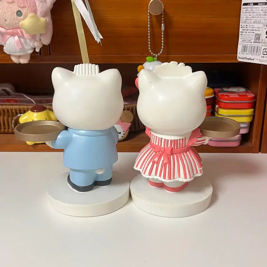 [BUNJANG] Vintage Hello Kitty Waitress Kitty Dogi Storage Box Tray / 고전키티 헬로키티 다니엘 웨이트리스키티 도기 보관함 트레이