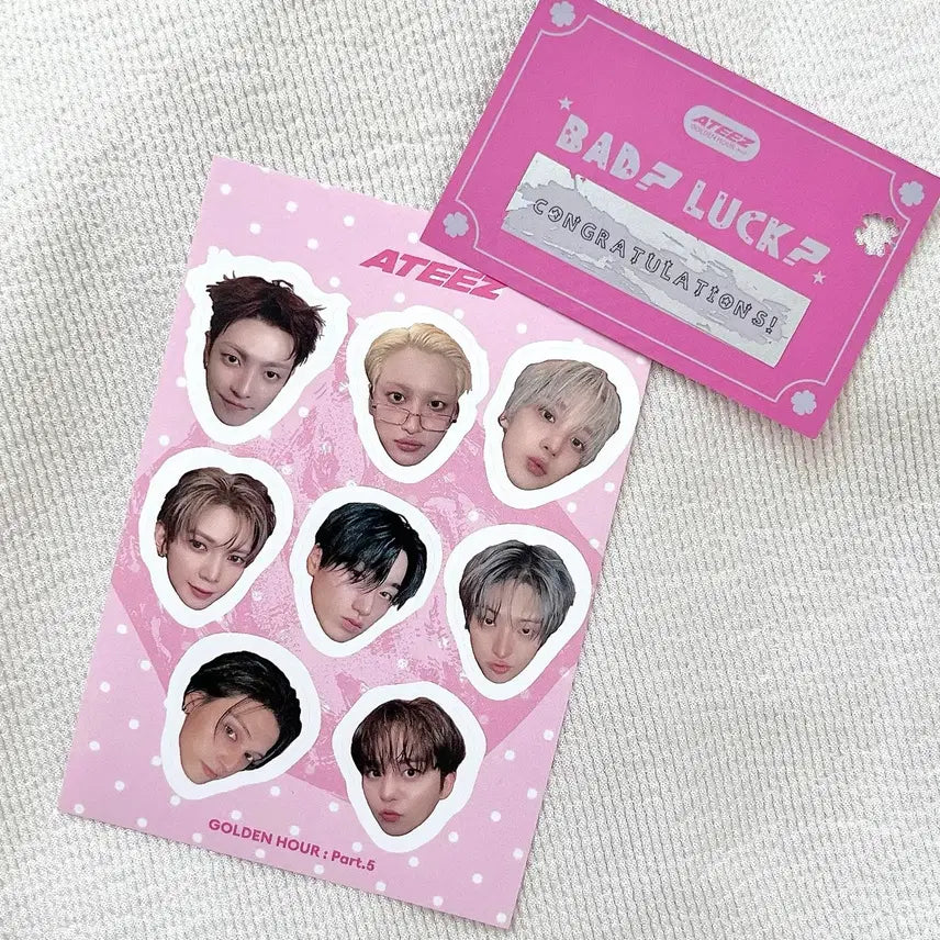 [BUNJANG] ATEEZ BAD Lucky Draw Bbojak-Tz Sticker / 에이티즈 BAD 럭키드로우 뽀짝티즈 스티커