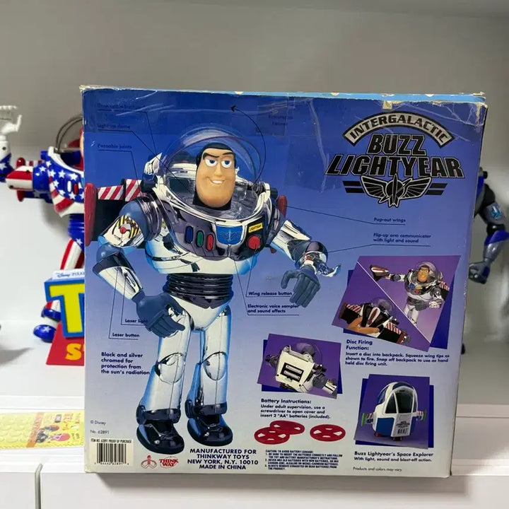[BUNJANG] Thinkway 1995 Buzz Lightyear 1:1 Figure / 토이스토리 크롬버즈라이트이어 1995년 싱크웨이 1:1 피규어