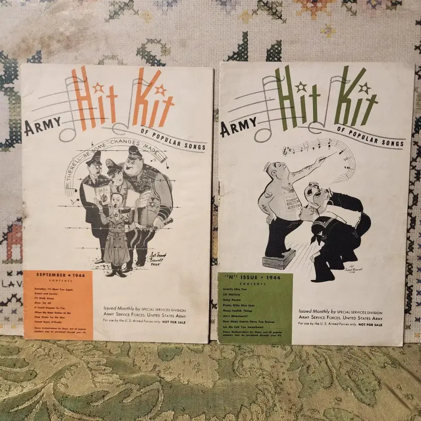 [BUNJANG] 1944 USA Military Sheet Music Magazine Collection - Hit Songs / 1944년USA 미군용 전용음악(악보)잡지 유명 히트곡 집 8권에2900