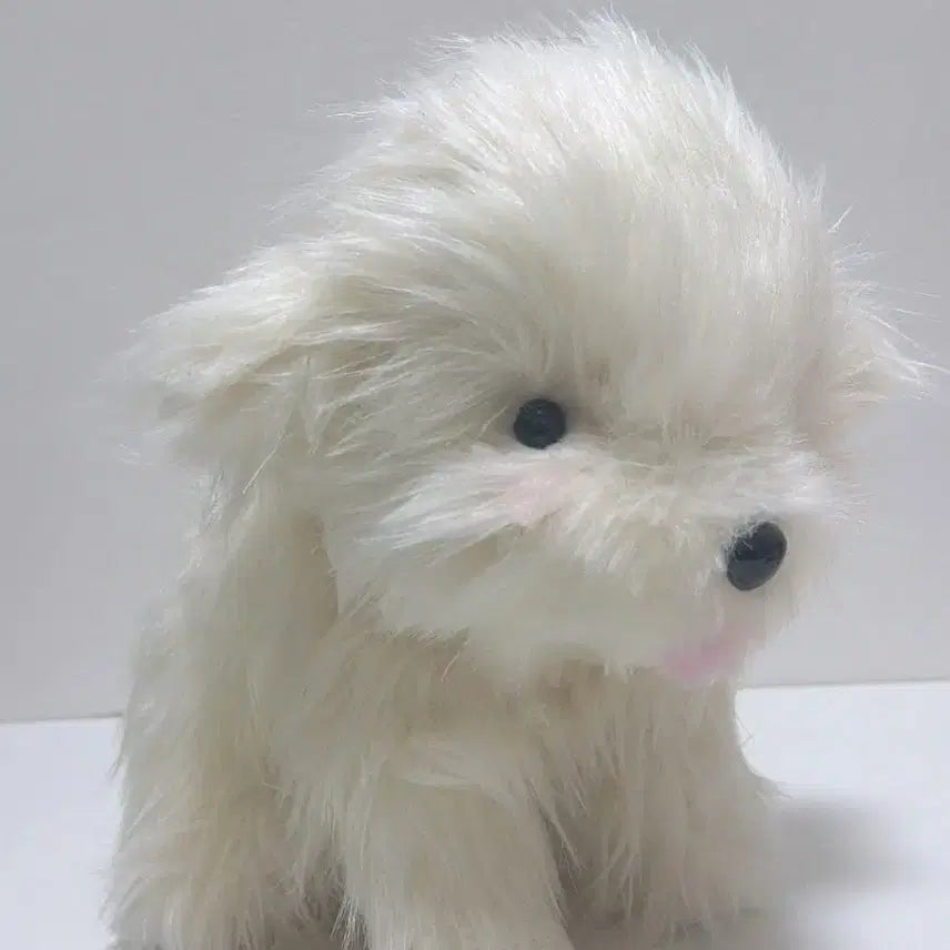 [BUNJANG] Retro Maltese Dog Plush Toy (Seated) / 레트로 강아지 인형