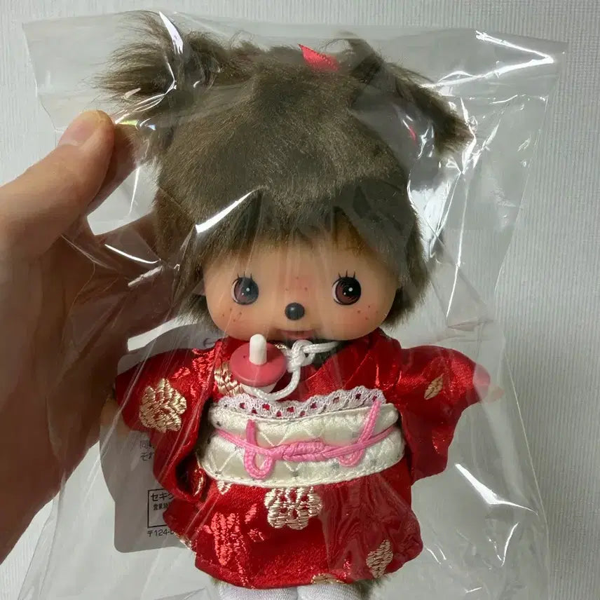 [BUNJANG] Sekiguchi Monchhichi Doll Red Kimono / 세키구치 몬치치 인형 빨간 기모노
