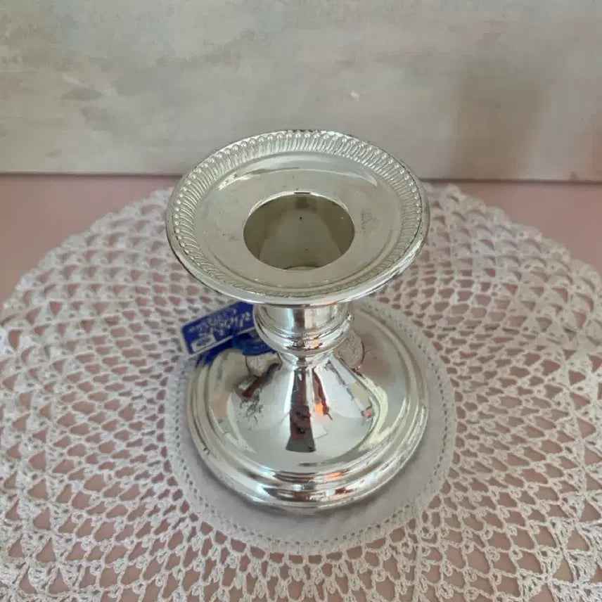 [BUNJANG] Vintage Silver-Plated Candlestick with Votive Holder / 빈티지 실버 촛대 + 보티브