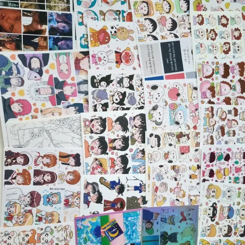 [BUNJANG] Anime Character Sticker Set - Die-cut, Assorted, No Duplicates / 애니 인스 캐릭터 스티커 다꾸 인믹 인띵 무중복 체리 레미 다다다 나루토 코난 4