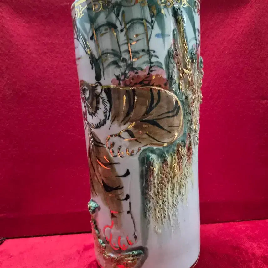 [BUNJANG] Ceramic Brush Holder Tiger Design / 호랑이 붓통.ㅡ도자기.